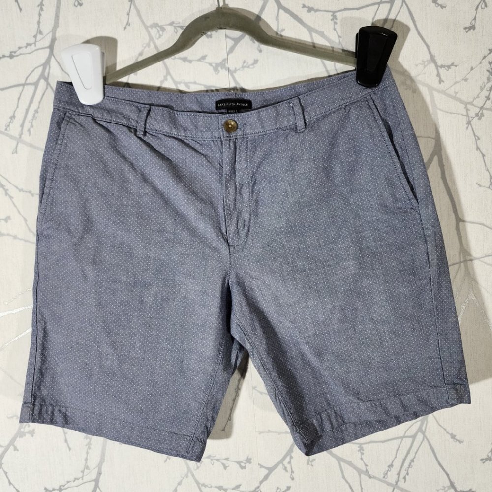 Saks Fifth Avenue Blue Dots Printed Chino Shorts